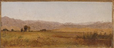 Schneebedeckte Berge und Vorgebirge vom Tal von Valmo von John Frederick Kensett